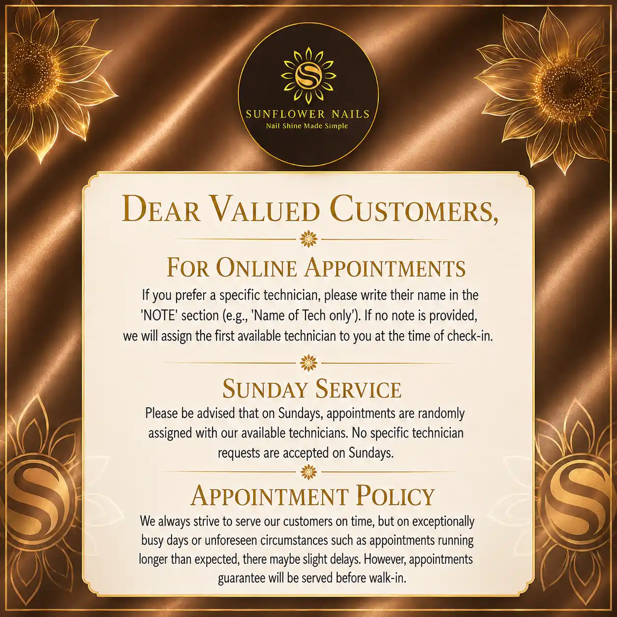 Special promotion at SUNFLOWER NAILS